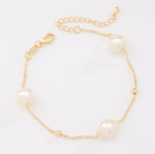 Pulseira de Peróla e Bolinhas