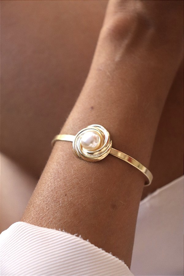 Bracelete Com Nozinho e Pérola