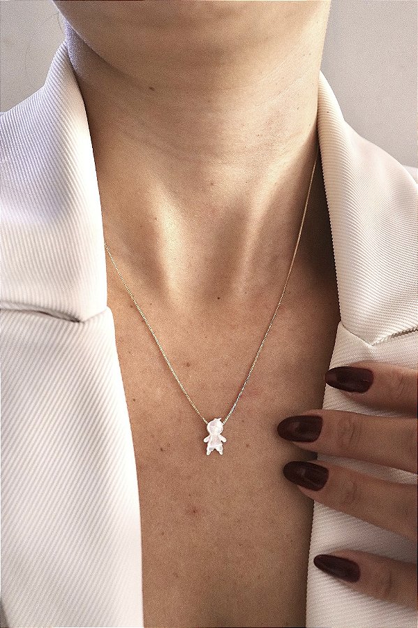 Colar Filhos Madrepérola Banho Ouro 18k