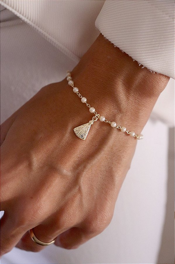 Pulseira Nossa Senhora Aparecida Banho de Ouro 18K