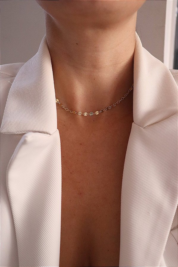 Colar Medalhas Banhado a Ouro 18K