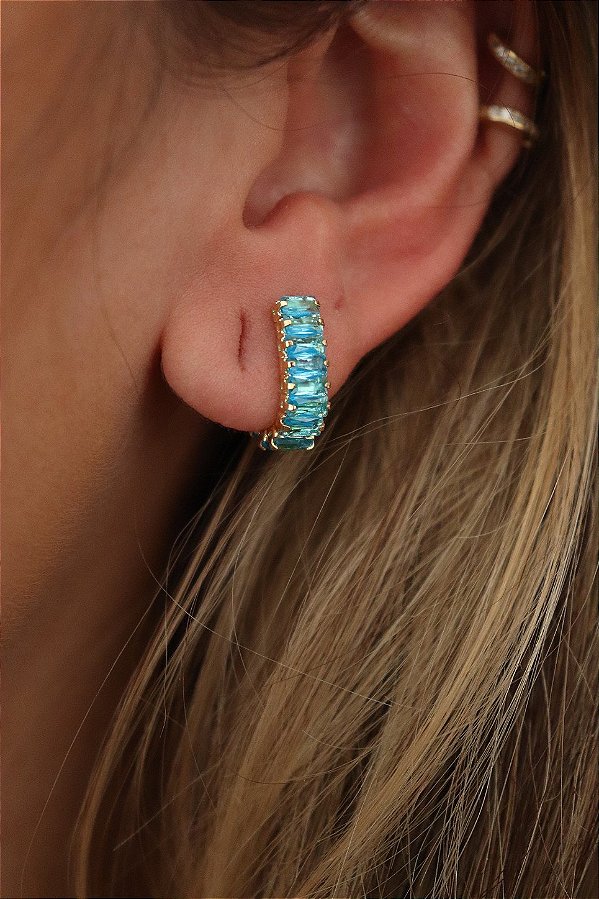 Brinco Meia Argola Banhado Ouro 18k