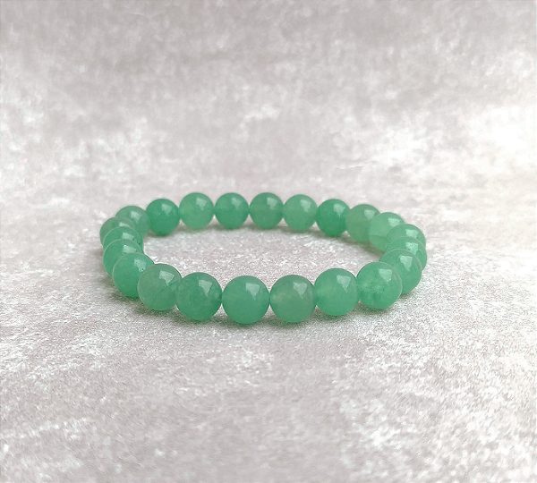 Pulseira de Quartzo Verde em esfera 8mm "Saúde e Vitalidade"