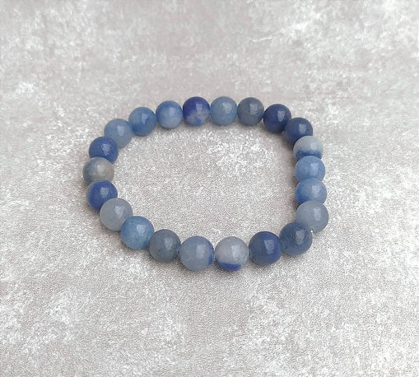 Pulseira de Quartzo Azul em esfera 8mm "Tranquilidade e Coragem"