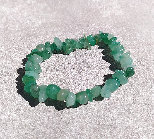 Pulseira de Quartzo Verde em Cascalho "Saúde e Vitalidade"
