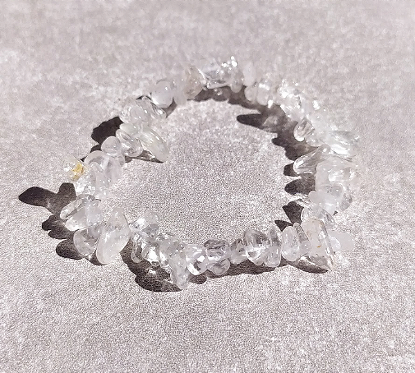 Pulseira de Quartzo Cristal em Cascalho "Harmonia e Equilíbrio"