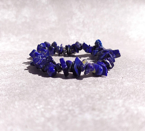 Pulseira de Lápis Lazúli em Cascalho "Poder Pessoal e Espiritual - Propósito de Vida"
