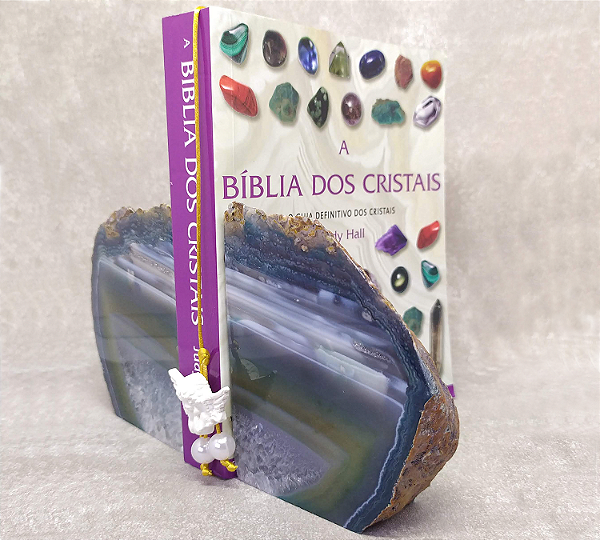 Porta Livro de Ágata 775gr - "Equilíbrio Energético"