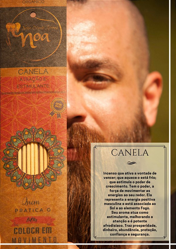 Incenso Artesanal Orgânico NOA - Canela - "Atração e Estimulante"