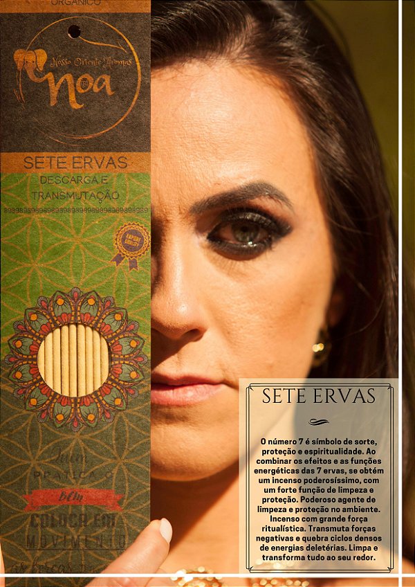 Incenso Artesanal Orgânico NOA - Sete Ervas - "Descarga e Transmutação"