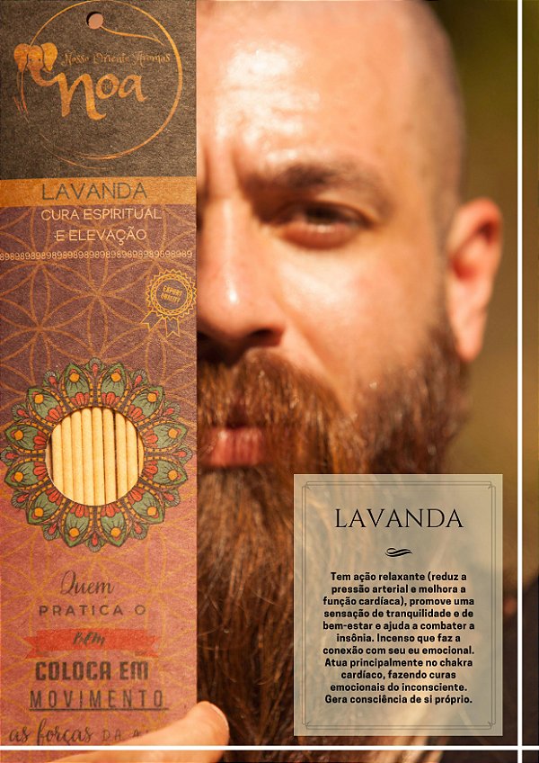 Incenso Artesanal Orgânico NOA - Lavanda - "Cura Espiritual e Elevação"