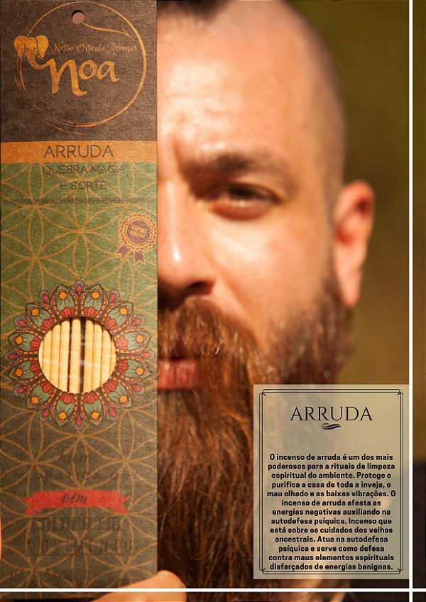 Incenso Artesanal Orgânico NOA - Arruda - "Sorte e Quebra Magia"