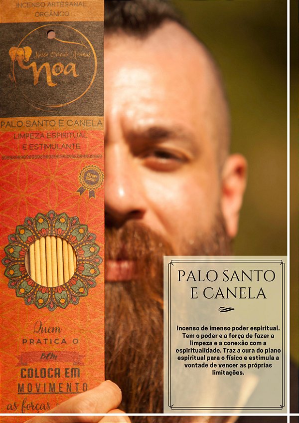 Incenso Artesanal Orgânico NOA - Palo Santo e Canela - "Limpeza Espiritual e Estimulante"