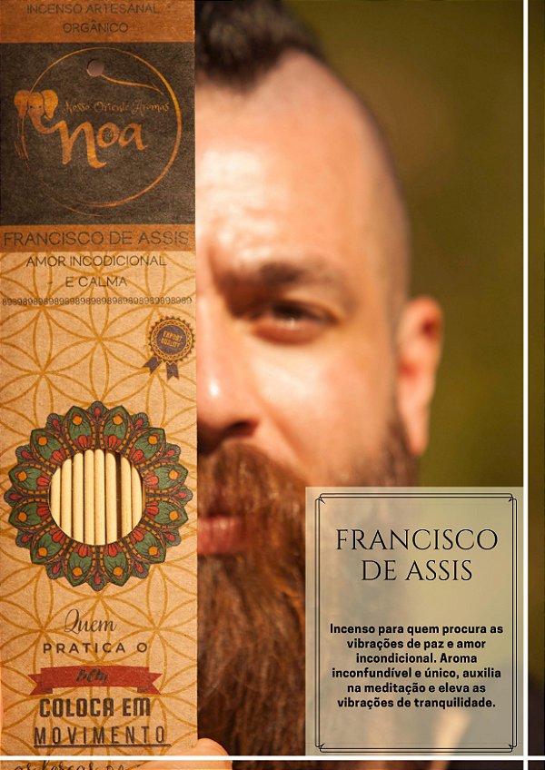 Incenso Artesanal Orgânico NOA - Francisco de Assis - "Amor Incondicional e Calma"