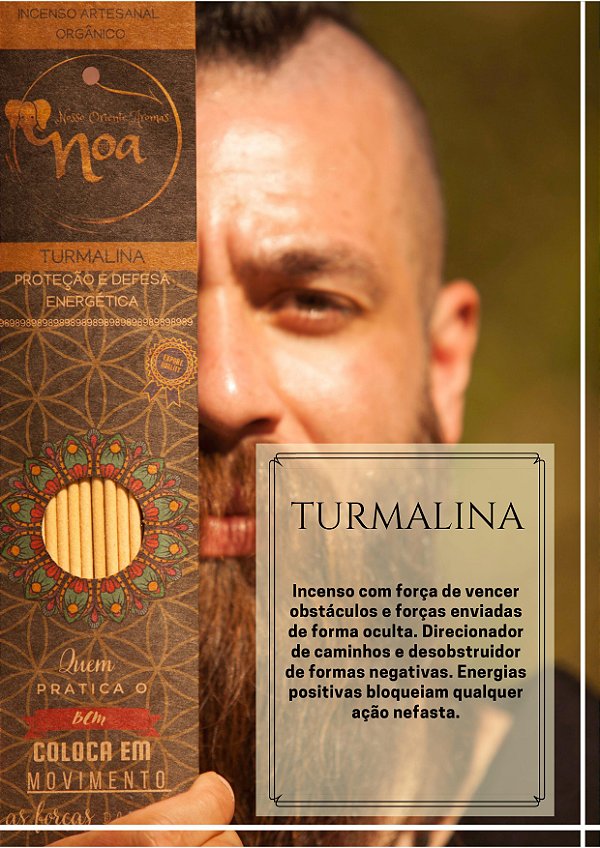 Incenso Artesanal Orgânico NOA - Turmalina - "Proteção e Defesa Energética"