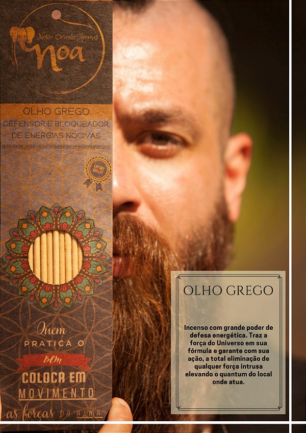 Incenso Artesanal Orgânico NOA - Olho Grego - "Defensor e Bloqueador de Energias Nocivas"