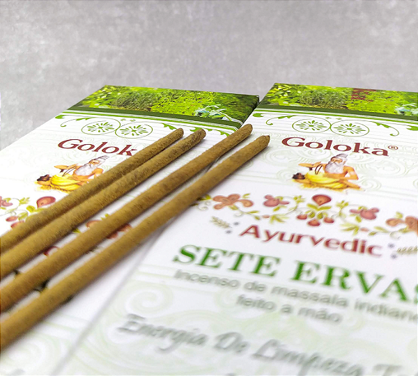 Incenso Goloka Sete Ervas - "Energia de Limpeza Total" 15g
