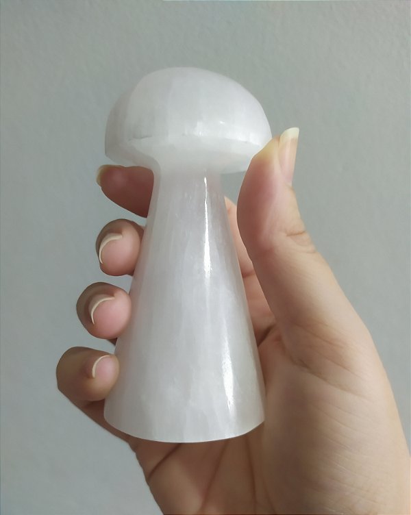 Cogumelo de Selenita 9,5cm - "Limpeza Energética"