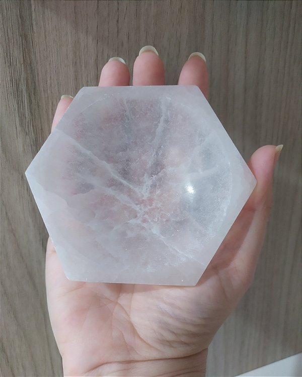 Bowl de Selenita Hexagonal - "Limpeza Energética"