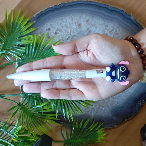 Caneta Infantil Stitch com Quartzo Cristal e Led