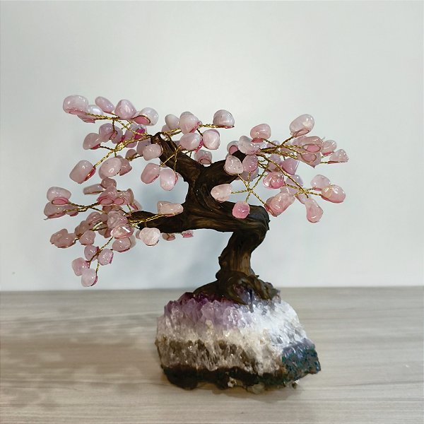 Árvore de Quartzo Rosa Rolada - Grande