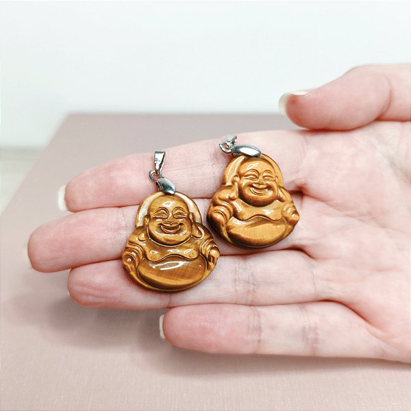 Pingente Buda Olho de Tigre - "Autoconfiança e Proteção"