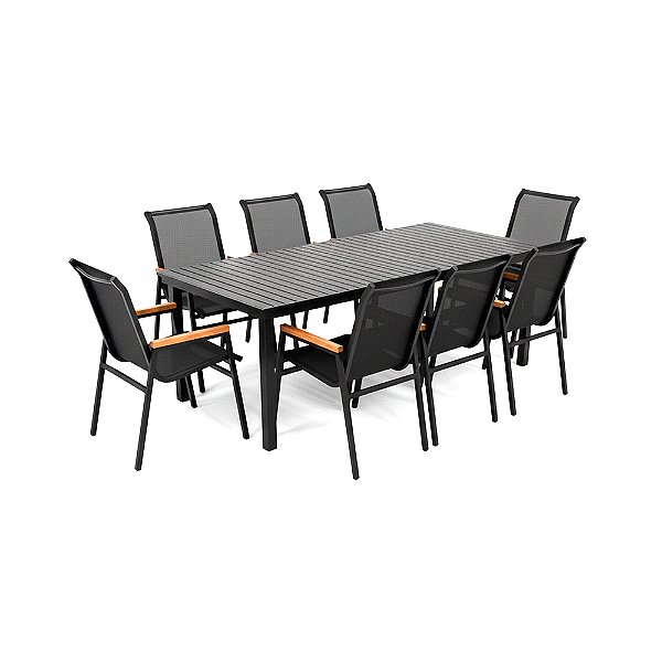 Conjunto de Mesa Cactos Retangular com 8 Poltronas
