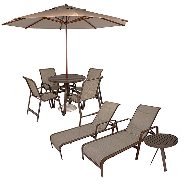 Kit Completo Lótus para Piscina com Mesa 90cm Ripada