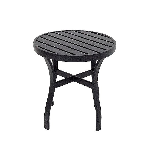 Mesa Lateral Pé Em "X" Com Tampo Ripado