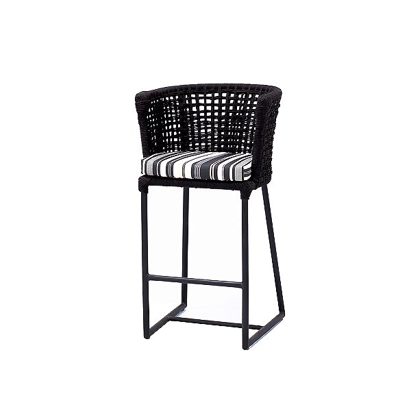 Banqueta Pluméria em Corda Náutica e Alumínio