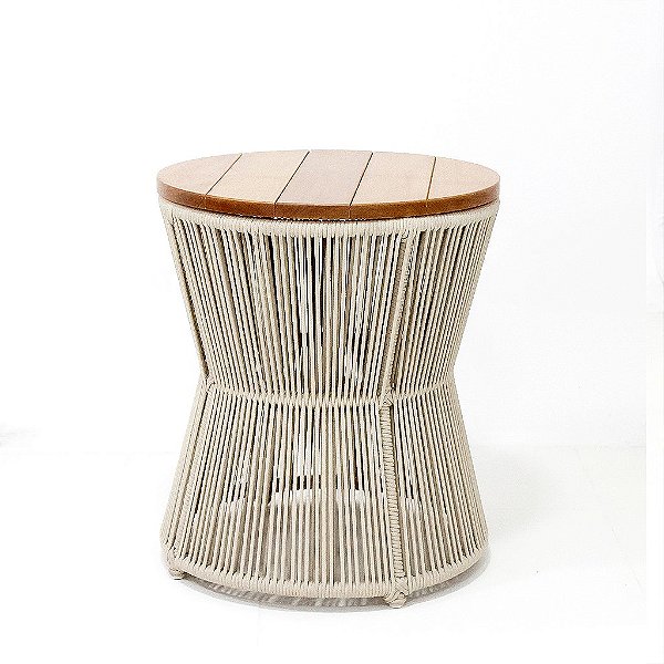 Mesa Lateral Ampulheta em Corda Náutica