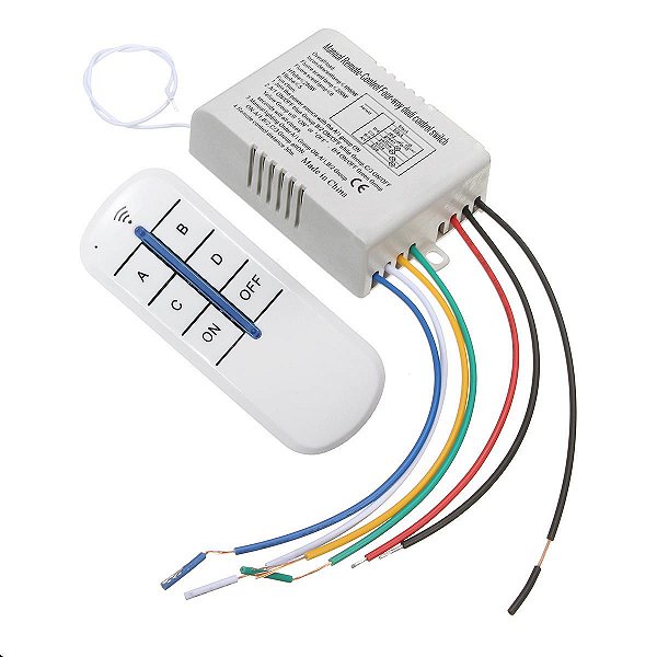 Controle Remoto Interruptor De Luz 4 Canais - 110/220v