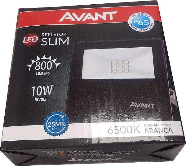 Refletor De Led 10w Avant Slim luz branca
