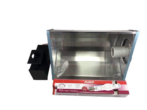 Kit Refletor com Reator e Lampada Metalica 400w Branca