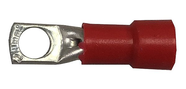 Terminal Tipo Olhal Tubular Isolado 10mm (10-6) Verm C/10un