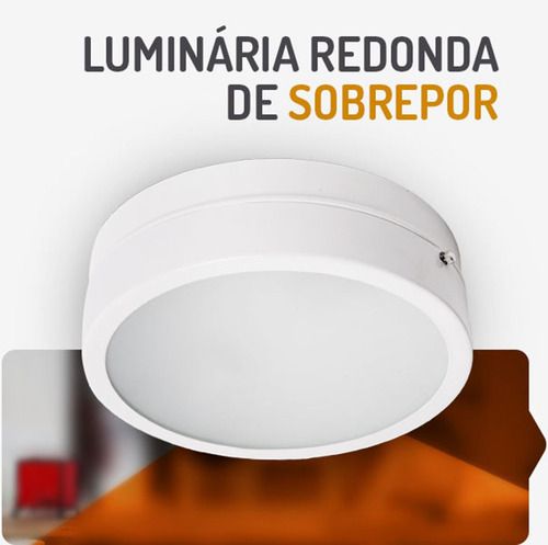 Luminária De Sobrepor Redonda Branca Spotlux