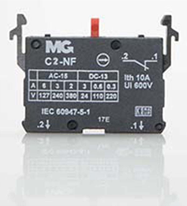 Bloco contato auxiliar para botoeiras Margirius Fechado NF