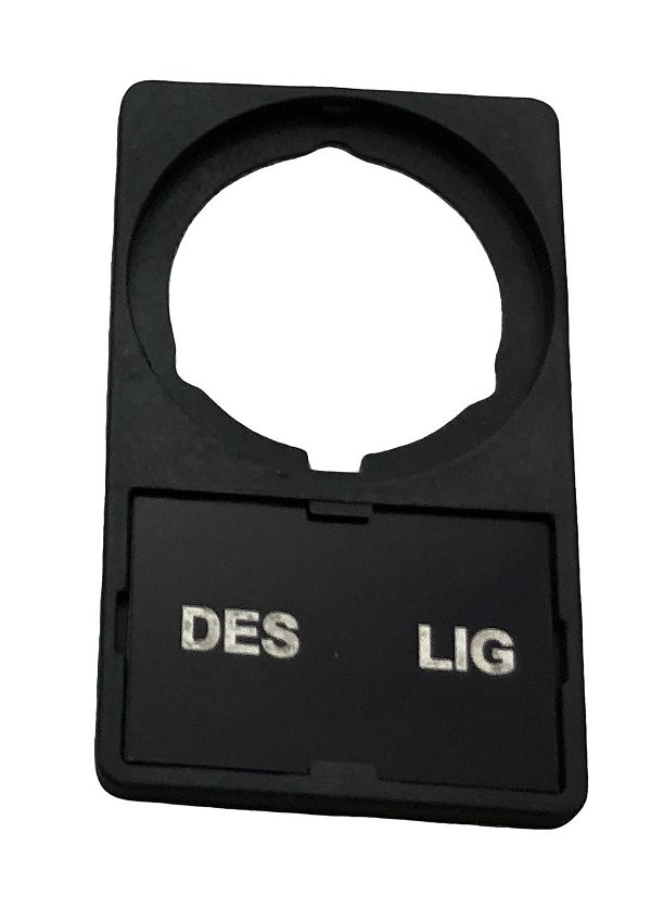 Porta Plaqueta Weg com inscrição gravada Desliga-Liga