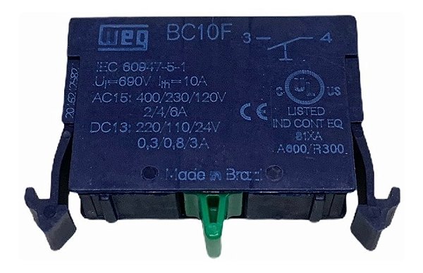 Bloco de contato para botoeira Weg para linha CSW BC 1NA (NO)