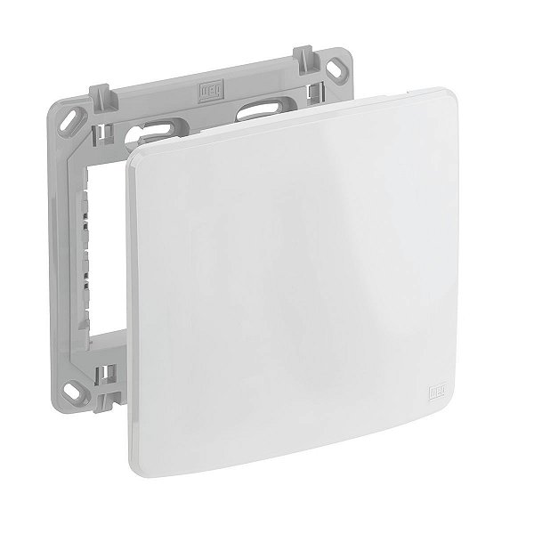 Placa 4x4 Weg Compose Branca com suporte cega