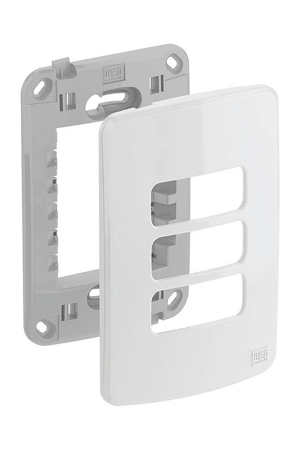 Placa 4x2 Weg Compose Branca com suporte para 3 módulos