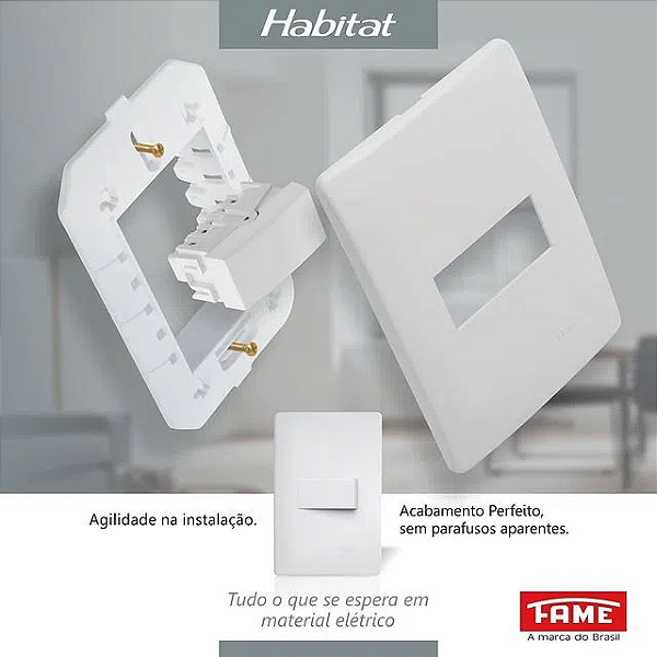 Módulo carregador USB Fame Habitat branco bivolt