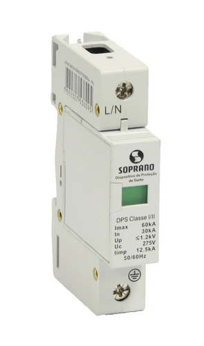 Protetor Surto Dps Soprano Anti Raio 1 Pólo 275v 60ka