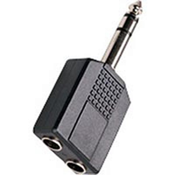 Plug Adaptador 2 P10 Stéreo Fêmea  Para  P10 Stéreo Macho
