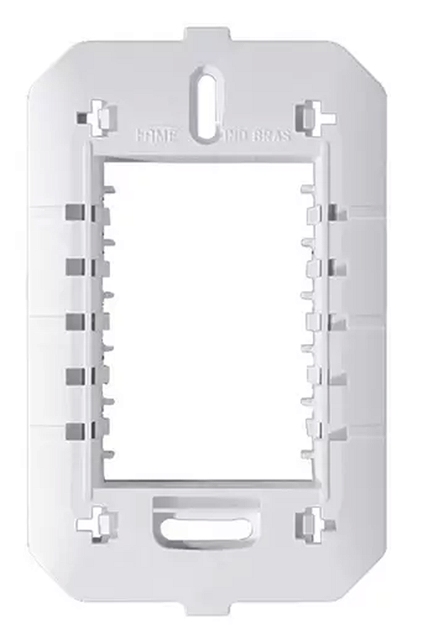 Placa Fame Habitat branca para 3 módulos Com Suporte