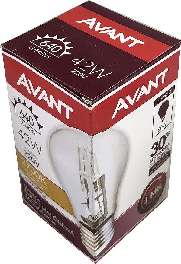 Lâmpada Halogena Avant  42wx220v  Bulbo E-27