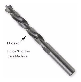 Jogo De Brocas 3 Pontas Para Madeira  5 Peças 3a8mm Collins