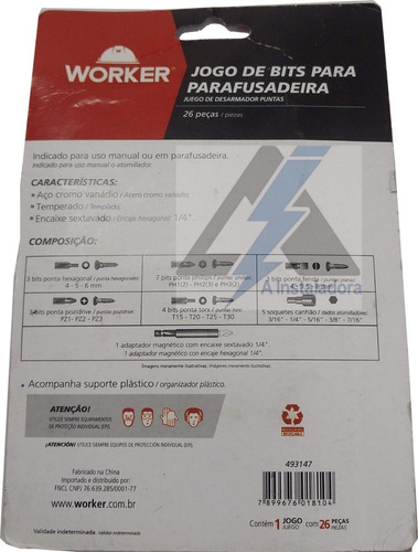 Jogo De Bits/soquetes C/26 Un Worker
