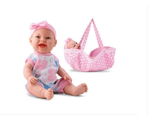 Boneca Bebê Menina Baby Doll Passeio C/ Acessórios - Bambola