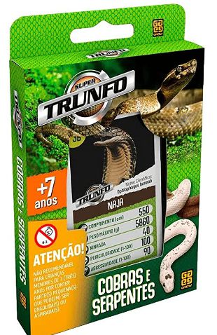 Brinquedo Super Trunfo Cobras e Serpentes Grow